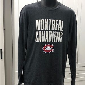 🏒NHL Montréal Canadiens Long-Sleeve Shirt – Men’s Medium – Dark Heather Gray